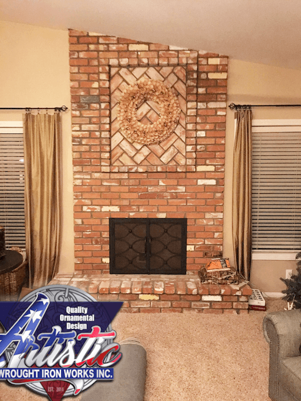 Modern Fireplace Screen - Artistic Wrought Iron Works Inc.