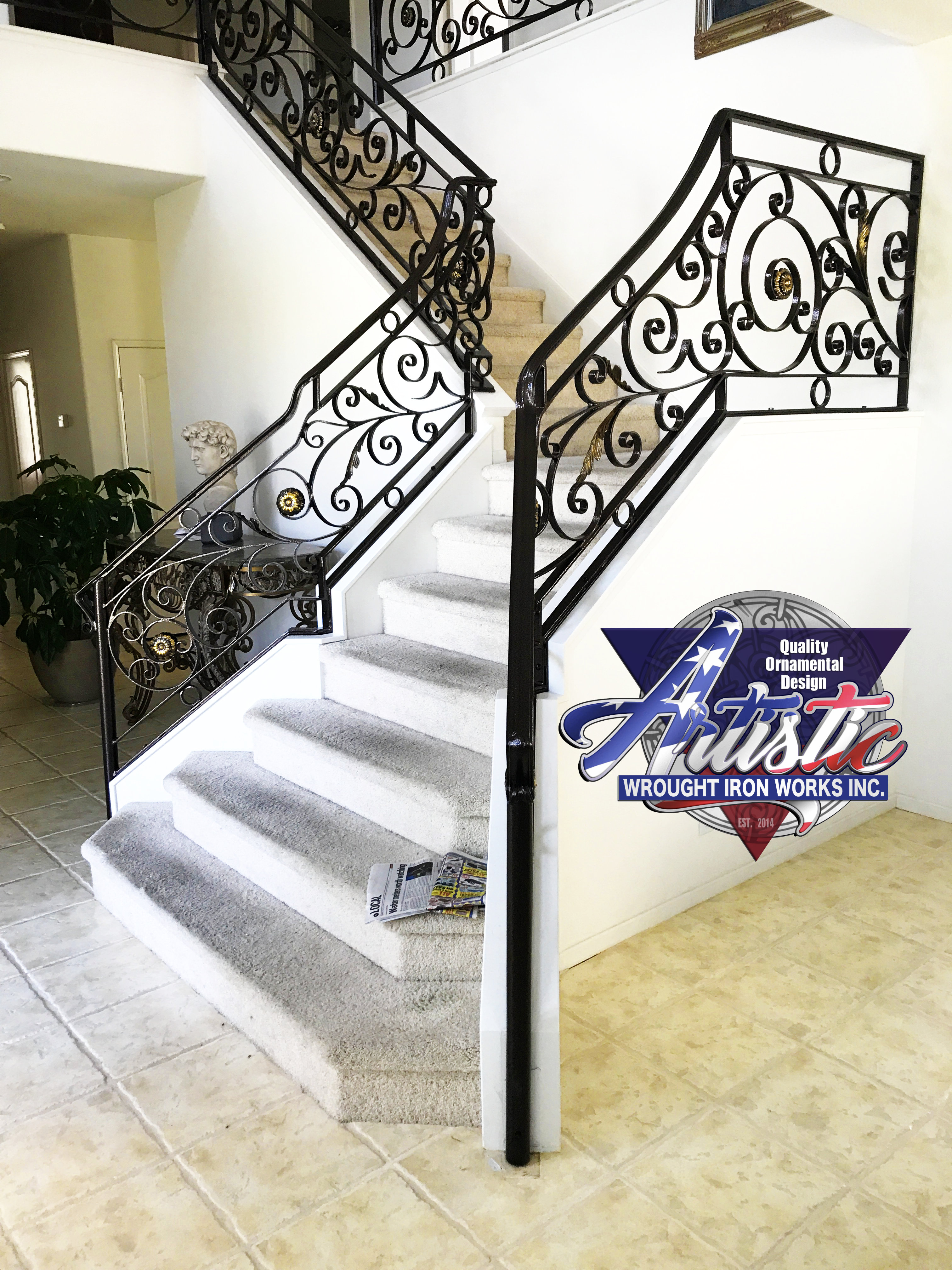 stair custom leaf gold iron works artistic - Artistic ...